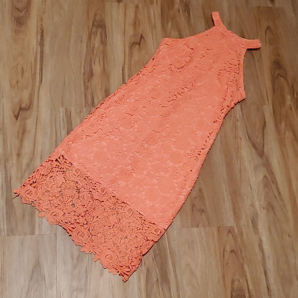 🔹️🔺️Classic Fashion Collection Coral Lace Embroidered Dress Small